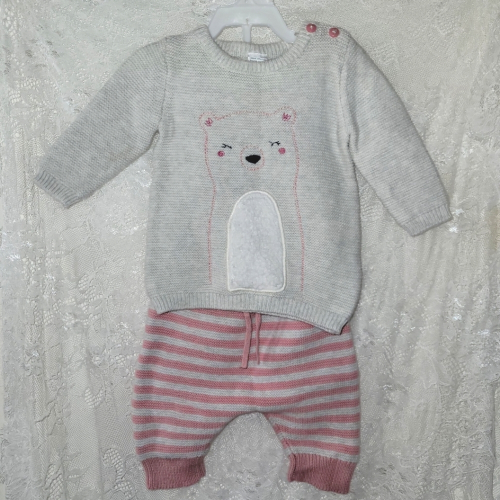 3MO Knitted 2 piece sweater set